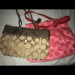 2 Coach Bag Bundle- 1 LARGE tote& 1 medium handbag